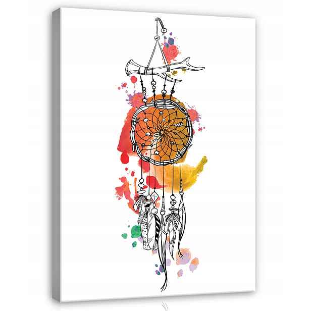 Obraz Na Plátně Canvas 75x100 Lapač Snů Talisman Amulet Etno Folk