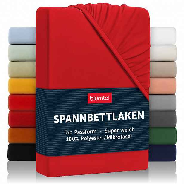 Blumtal NAPÍNACÍ prostěradlo z mikrovlákna, 140/200/30 cm, Červená