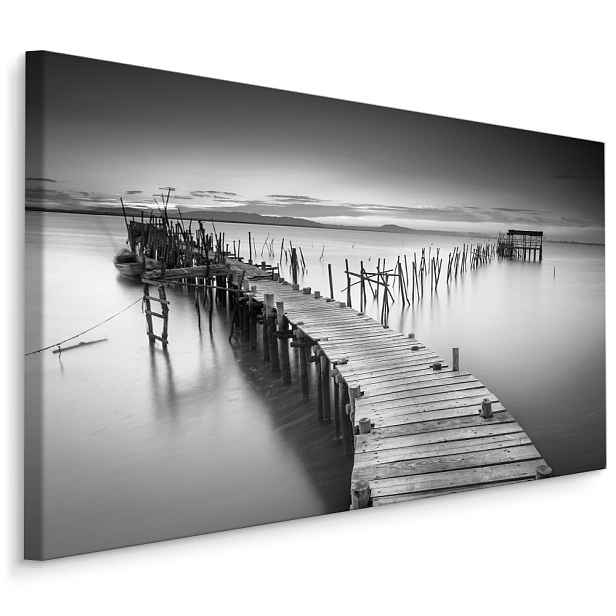 Plátno Dřevěné molo v BW Varianta: 100x70