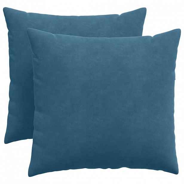 vidaXL Pohovkové polštáře 2 pcs Modrá 50 x 50 cm Žebrovaná látka