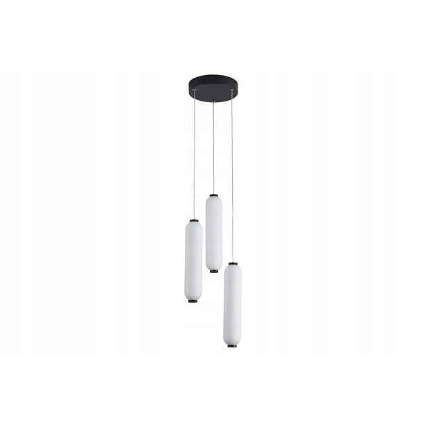 Moderní trojitá závěsná Led lampa černá bílá kulatá 4000K Reality