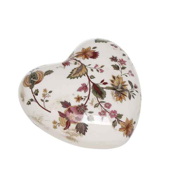 Keramické dekorační srdce s květy Nancy - 11*11*4 cm Chic Antique