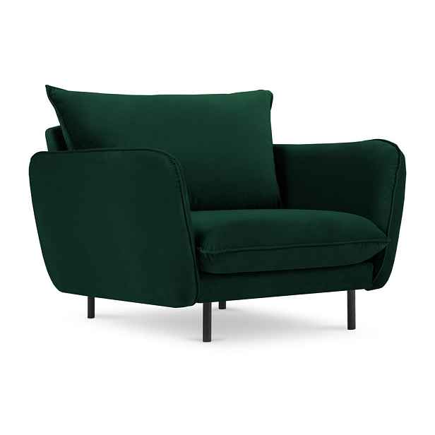 Tmavě zelené sametové křeslo Vienna – Cosmopolitan Design