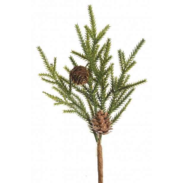 Umělá vánoční větev se šiškami, 24 cm