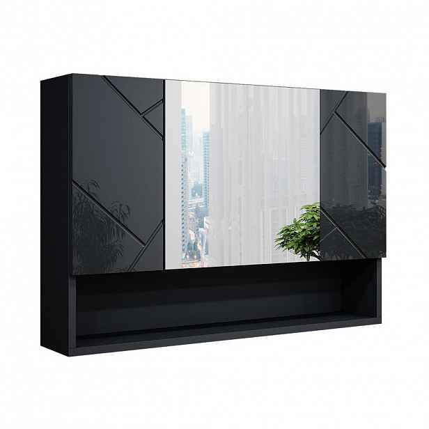 Vicco KOUPELNOVÁ ZRCADLOVÁ SKŘÍŇKA Irma Antracitový vysoký lesk 80.1 x 55 cm
