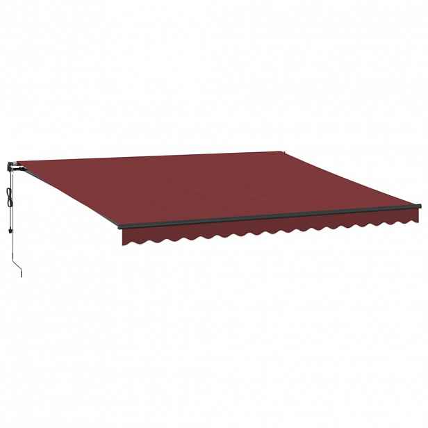 vidaXL Automatická zatahovací markýza burgundská 450 x 350 cm