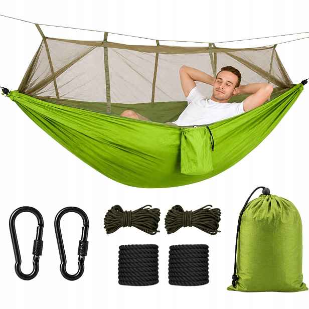 Zahradní Turistická Houpací Síť Dvoulůžková S Moskytiérou Survival 250x140 Velká