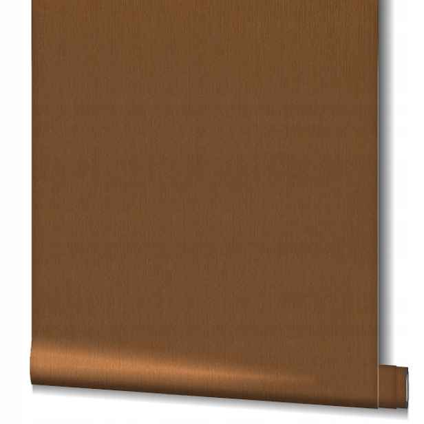 Hnědá tapeta s imitací tkaniny Vinyl 70 cm