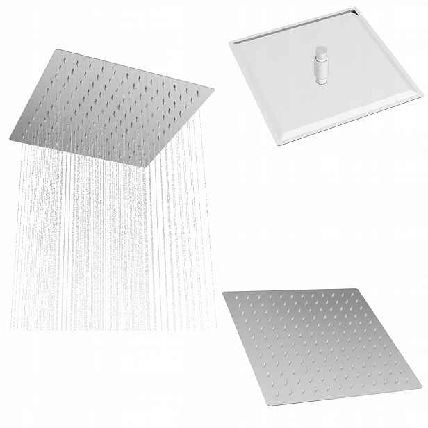 Čtvercová sprchová dešťová sprcha chrom Slim pro kabiny 30 cm