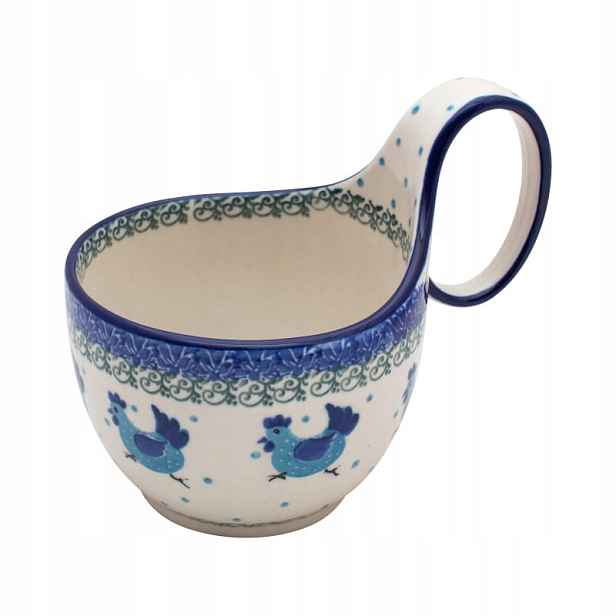 Omáčník Čerpak 11.5 cm Umělecká keramika Bolesławiec dek 2595 Kury