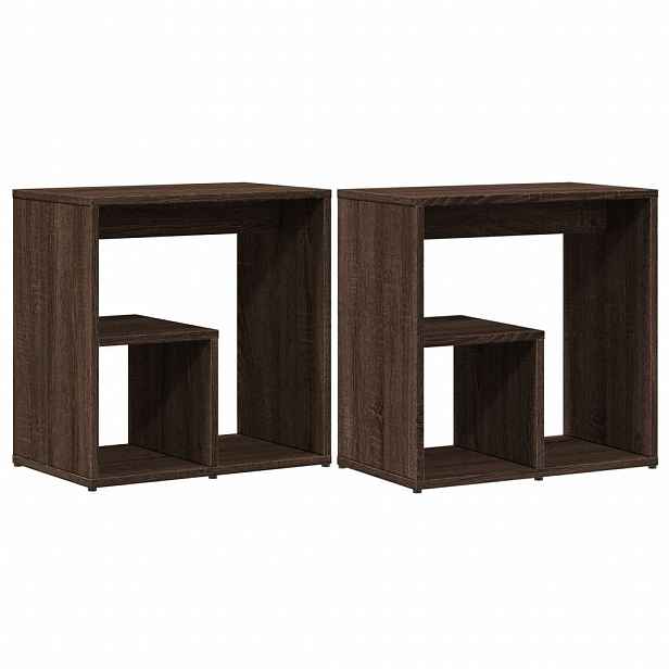 vidaXL Odkládací stolky 2 ks hnědý dub 50x30x50 cm kompozitní dřevo