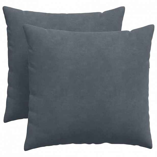 vidaXL Pohovkové polštáře 2 pcs Tmavě šedá 50 x 50 cm Žebrovaná látka