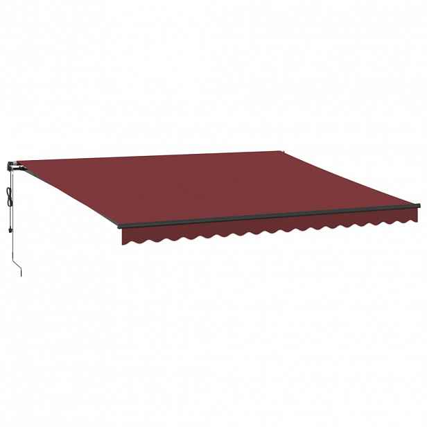 vidaXL Stahovací markýza Vínová 450 × 350 cm Polyester