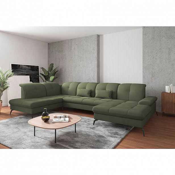 Sit & More SEDACÍ SOUPRAVA, textil, olivově zelená