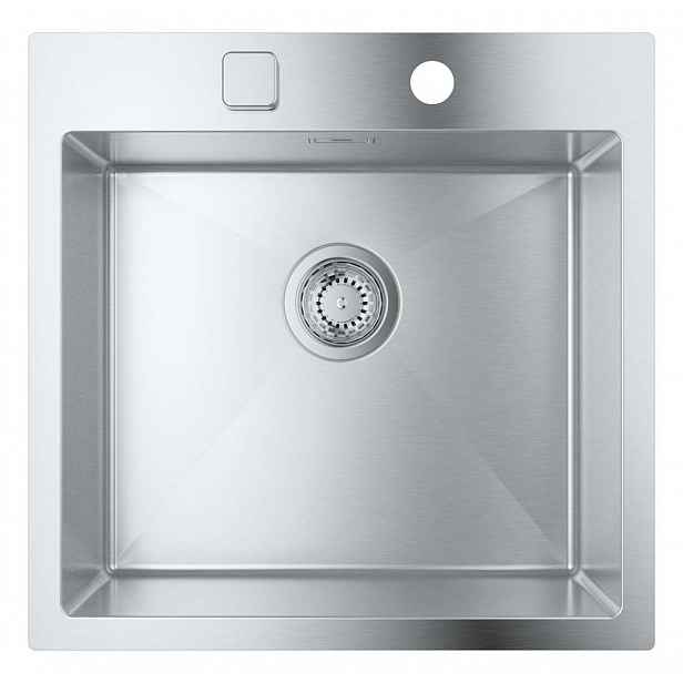 Grohe - Dřez K800, 52x51 cm, s automatickým odtokem, kartáčovaná nerez 31583SD1