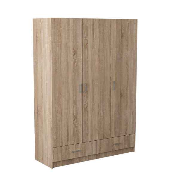 MASSENO ŠATNÍ SKŘÍŇ S OTOČNÝMI DVEŘMI PINELLO, 144/200/50 cm 3dveřová, dub Sonoma