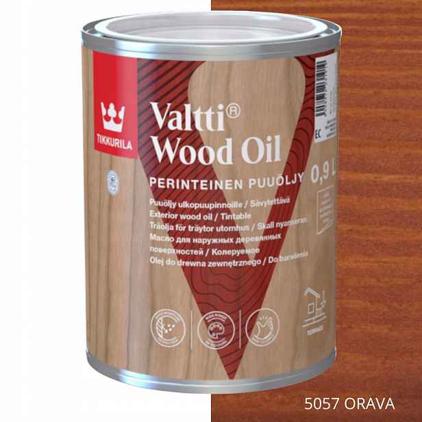 Tikkurila Valtti Wood Oil Olej Na Dřevo 0,9 L Barva 5057 Orava