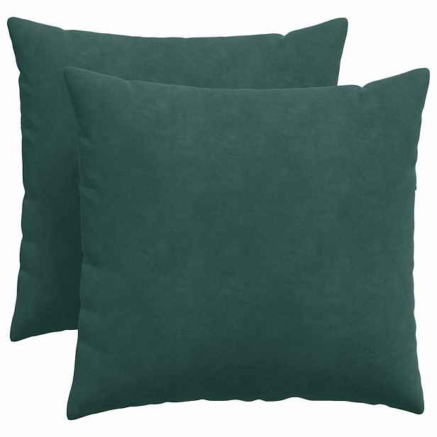 vidaXL Pohovkové polštáře 2 pcs Tmavě zelená 50 x 50 cm