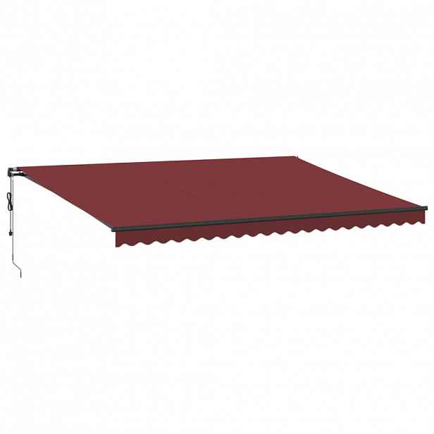vidaXL Stahovací markýza Vínová 500 × 350 cm Polyester