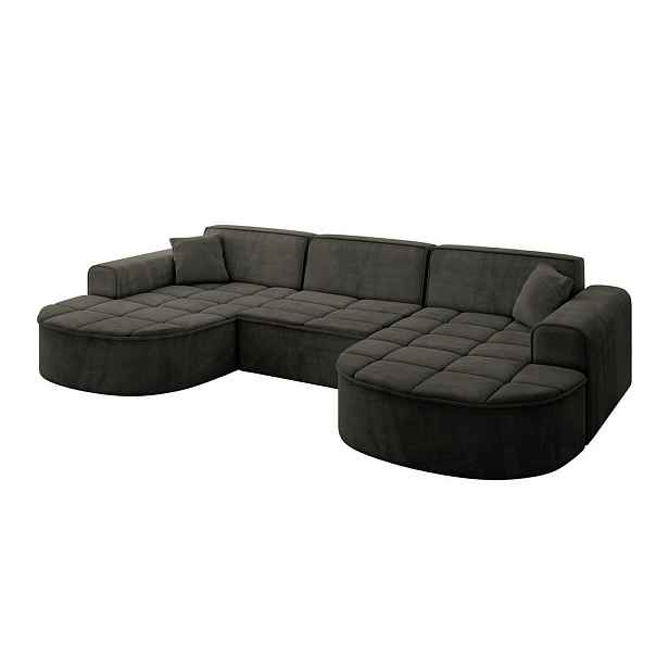 ALTDECOR SEDACÍ SOUPRAVA ve tvaru U TARO-U1 303x171x79,5 Černá Velur