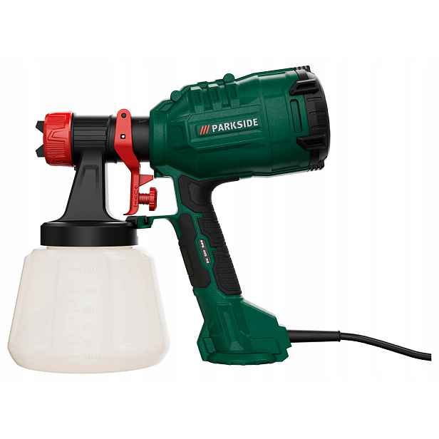 Parkside Stříkací pistole Hvlp 450W 4 trysky 1200 ml Regulace proudu