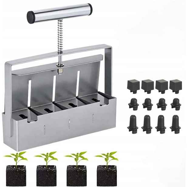 Soil Blocker Formička Na Výrobu Bloků Zeminy Ruční Blokátor Půdy 5X5 CM