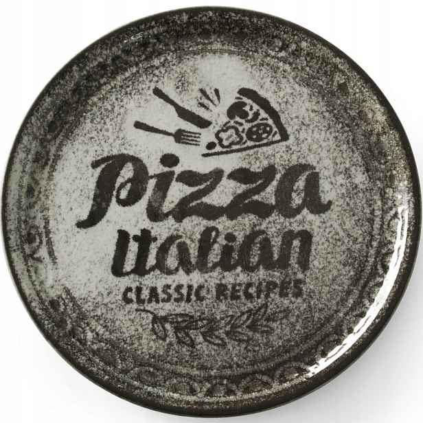 Talíř na pizzu z porcelánu Recipe Collection Black, průměr 33 cm 6 ks