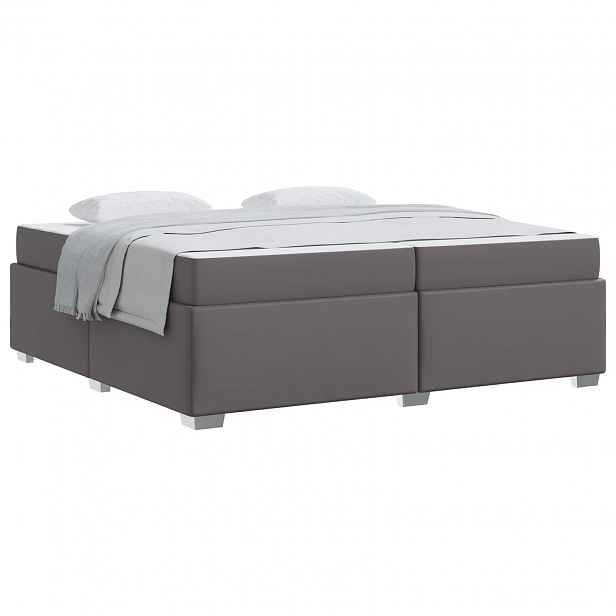 vidaXL Rám postele Šedá 200 x 200 cm PVC