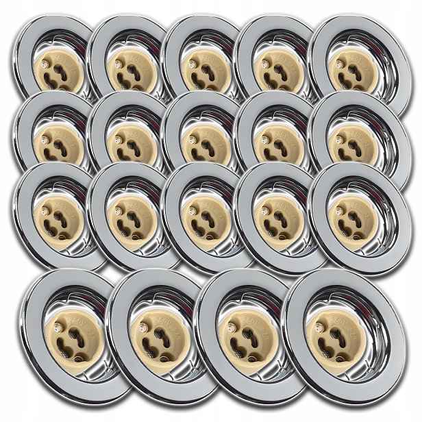 19 x Stropní Svítidlo Halogen Led Lampa 1,5W Neutrální Očko Chrom