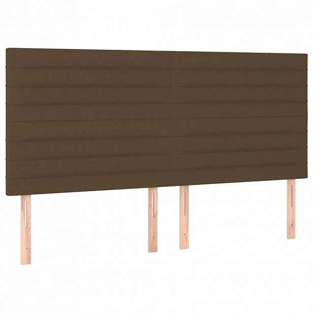 vidaXL Čelo postele tmavě hnědé 200 x 5 x 118/128 cm látkové