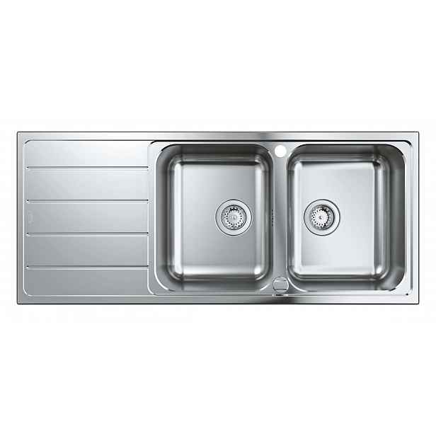 Grohe - Dřez K500 s automatickým odtokem, 116x50 cm, kartáčovaná nerez 31588SD1