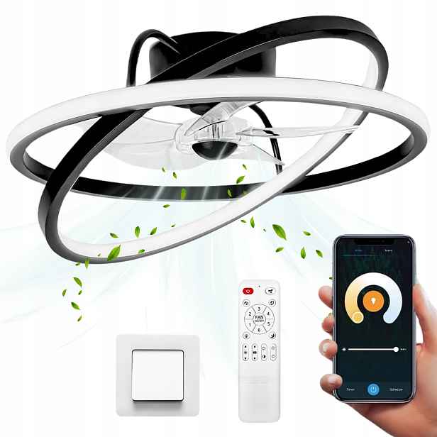 Stropní ventilátor s osvětlením Stropní Svítidlo s Led ventilátorem 50 cm