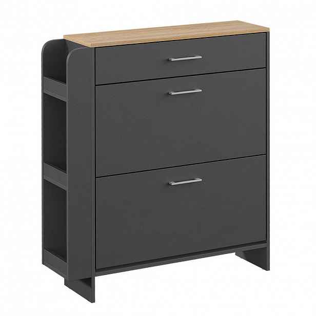 Vicco BOTNÍK Movino Antracit/dub 88.4 x 101.6 cm S otevřenými a uzavřenými přihrádkami