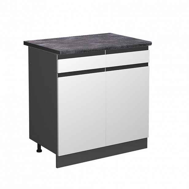 Vicco SPODNÍ SKŘÍŇKA KUCHYŇSKÉ LINKY R-Line Bílá 80 cm , PD Antracit