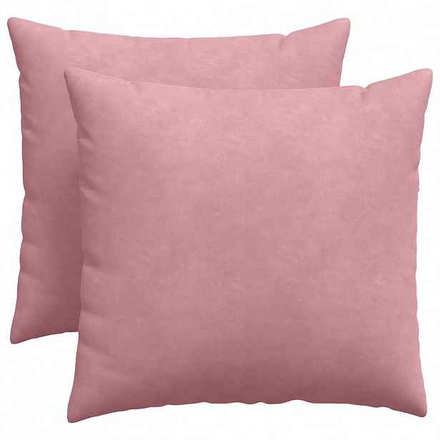 vidaXL Pohovkové polštáře 2 pcs Růžová 50 x 50 cm Žebrovaná látka