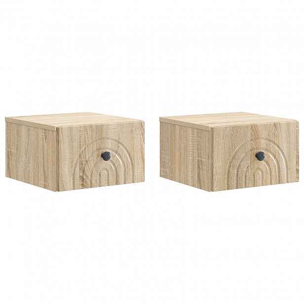 vidaXL Nástěnný noční stolek 2 ks Dub sonoma 33 x 34,5 x 20 cm