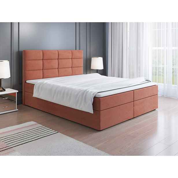 Čalouněná postel LILLIANA 1 - 180x200, lososová