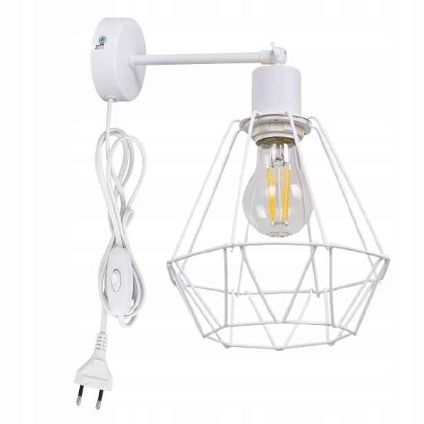 Loftová Nástěnná Lampa Moderní Nástěnná Lampa S Led Vypínačem E27