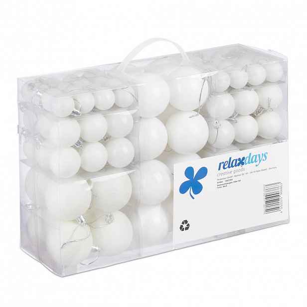 Relaxdays KOULE Bílé 100-ks sada plast
