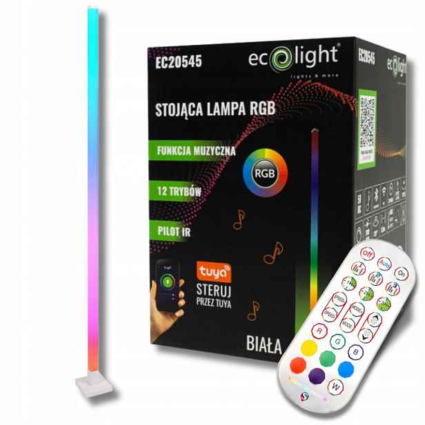Stojící Podlahová Rgb Hudební Lampa Rgb Led Smd Tuya Bílá S Dálkovým Ovládáním