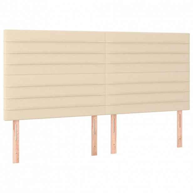 vidaXL Čelo postele krémové 200x5x118/128 cm látkové