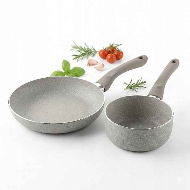Velká Tradiční Nepřilnavá Pánev Indukce Plyn 28 cm Rendlík 16 cm
