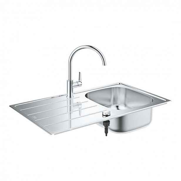 Grohe - Set dřezu K200 a baterie BauEdge, kartáčovaná nerez/chrom 31562SD1