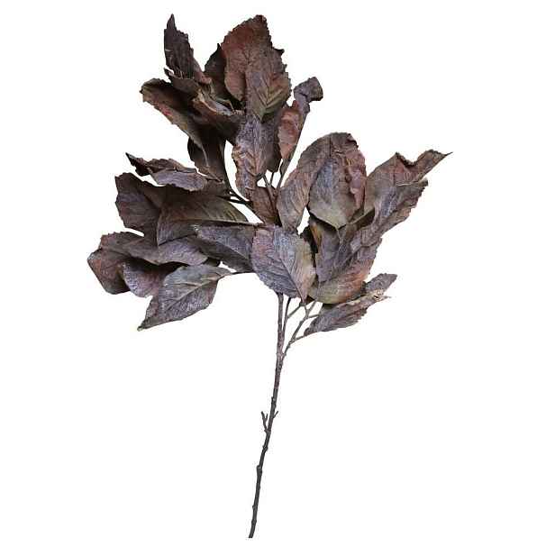Hnědá dekorace větvička listy Fleur - 115 cm Chic Antique
