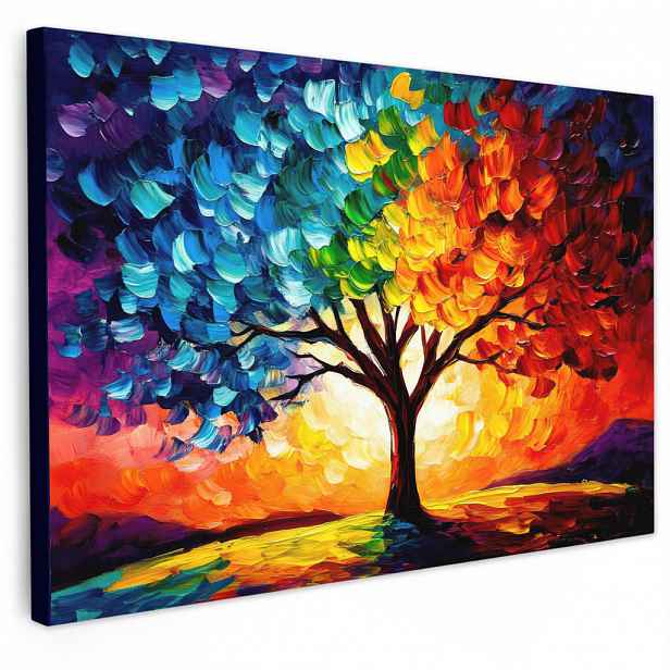 MuchoWow OBRAZ NA PLÁTNĚ Strom - umění - příroda - západ slunce 30x20 cm