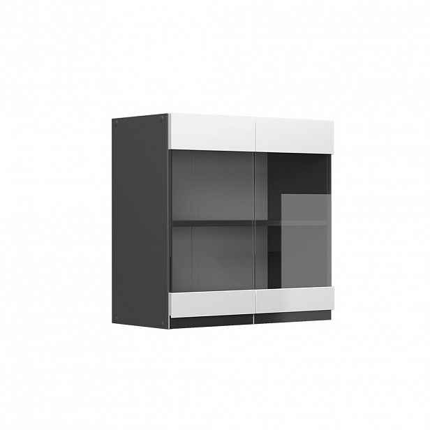 Vicco SKLENĚNÁ KUCHYŇSKÁ SKŘÍŇKA R-Line Bílá 60 cm Tvar J