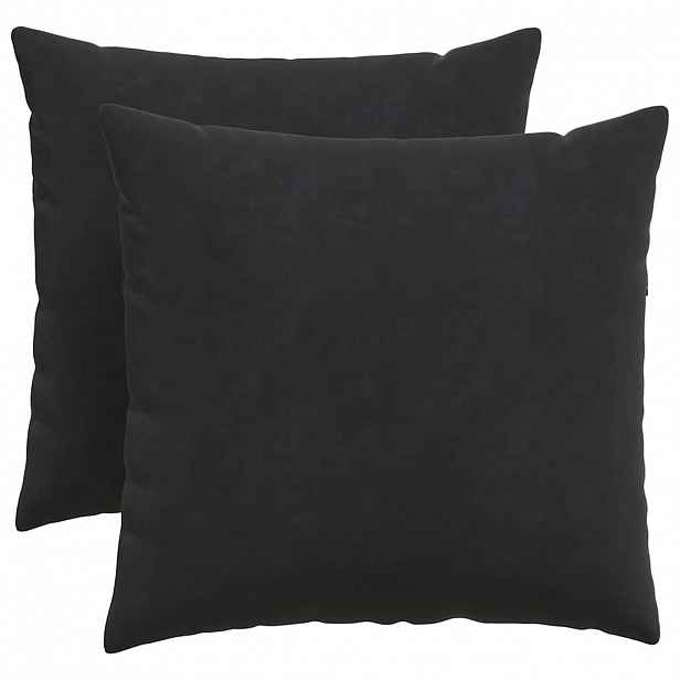 vidaXL Pohovkové polštáře 2 pcs Černá 50 x 50 cm Žebrovaná látka