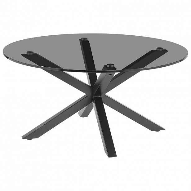 Xora KONFERENČNÍ STOLEK, šedá, černá, kov, sklo, 82/82/40 cm