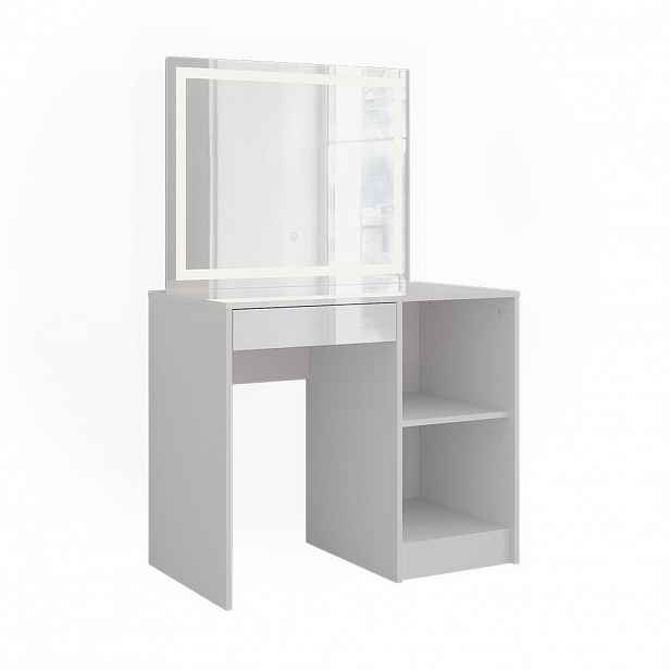 Vicco TOALETNÍ STOLEK Sherry Bílá/bílý vysoký lesk 89.8 cm s LED zrcadlem
