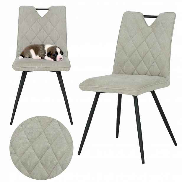 Čalouněná židle Jiřina béžová moderní do jídelny obývacího pokoje loft